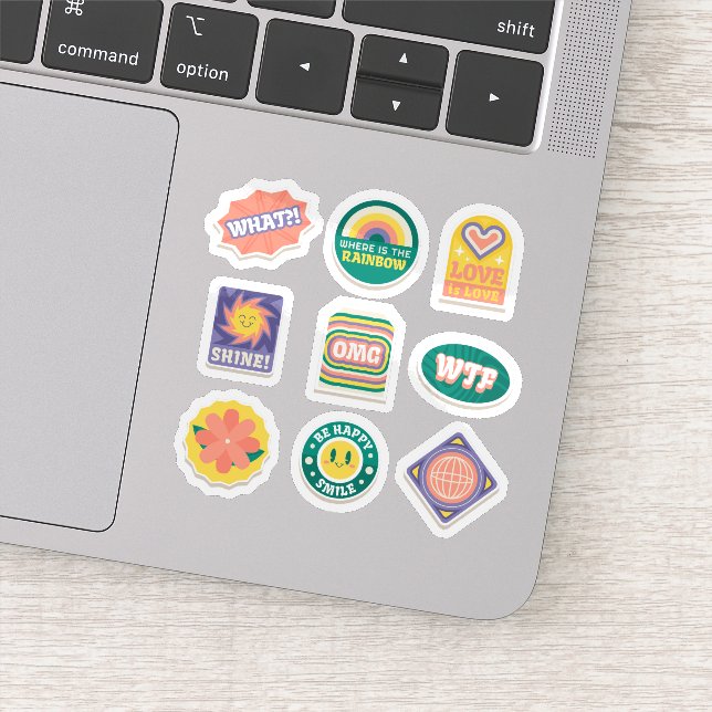 Classic retro label sticker set (Detail)