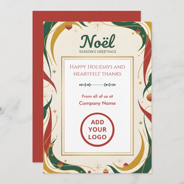 Classic Retro Noël | Branding Suite Edition Holiday Card (Front/Back)