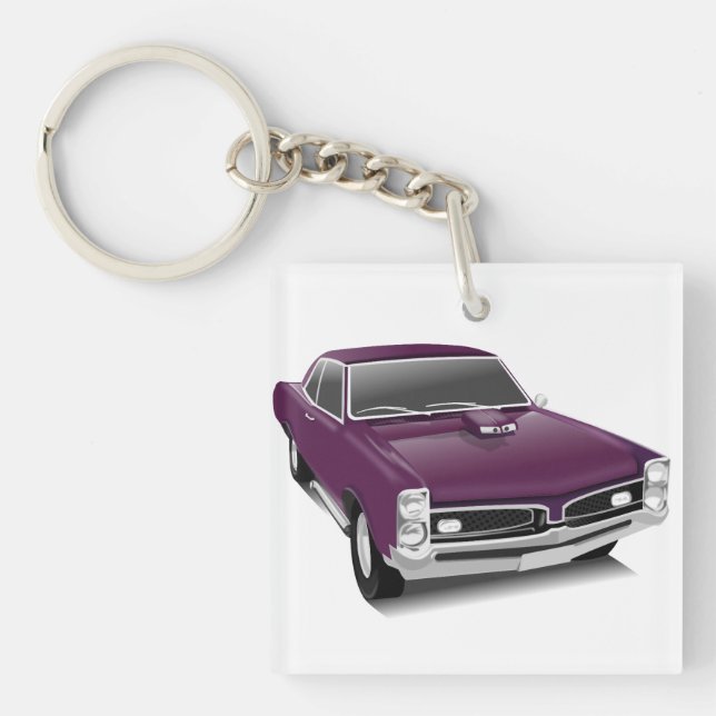 Classic Retro Purple Car Key Ring (Front)