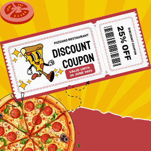 Classic Retro Quirky Cartoon Pizza Character  Rack Card
