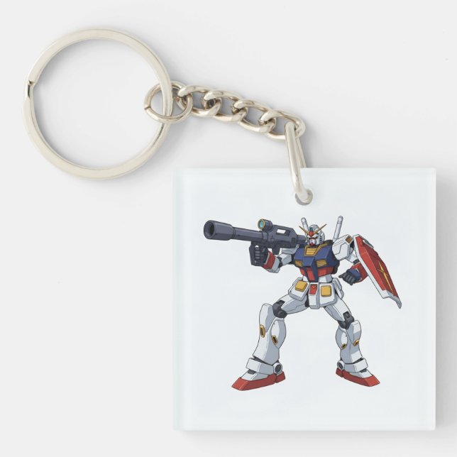 Classic Retro RX-78-2 Gundam Mecha Anime Illustrat Key Ring (Front)