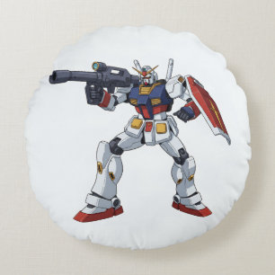 Classic Retro RX-78-2 Gundam Mecha Anime Illustrat Round Cushion