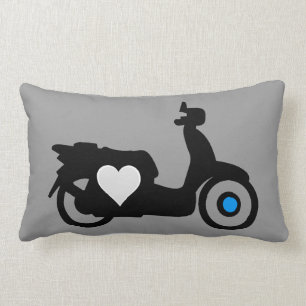 CLASSIC RETRO SCOOTER ICON AND HEART LUMBAR CUSHION