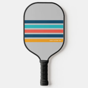 Classic Retro Stripes Personalised Text Pickleball Pickleball Paddle