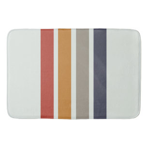 Classic Retro Stripes Shower Curtain Bath Mat