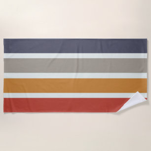 Classic Retro Stripes Shower Curtain Wash Cloth Beach Towel