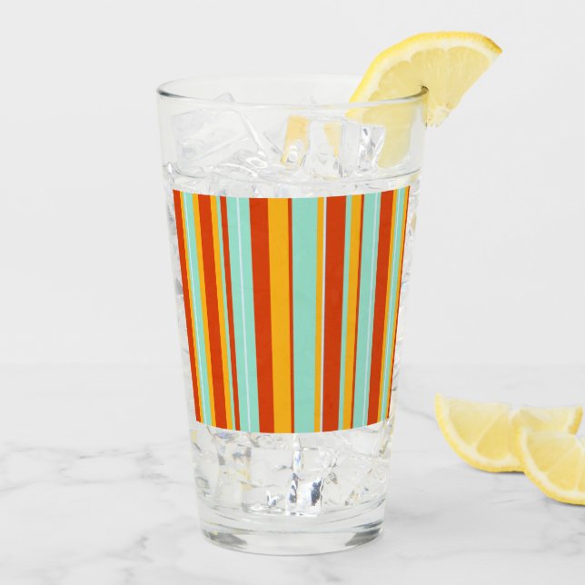 Classic Retro Stripes Trendy Modern Glass (Back Ice)