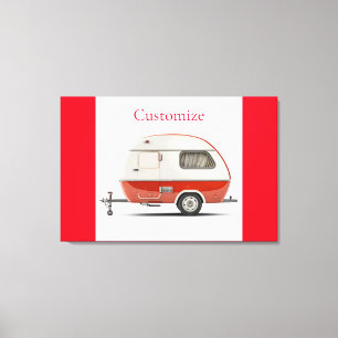 Classic Retro Teardrop Camper Thunder_Cove Canvas Print