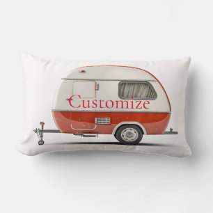 Classic Retro Teardrop Camper Thunder_Cove Lumbar Cushion