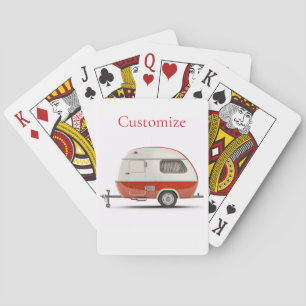 Classic Retro Teardrop Camper Thunder_Cove Playing Cards