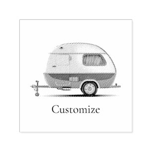 Classic Retro Teardrop Camper Thunder_Cove Self-inking Stamp