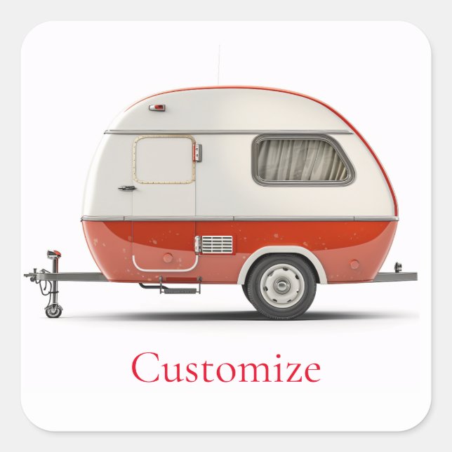 Classic Retro Teardrop Camper Thunder_Cove Square Sticker (Front)