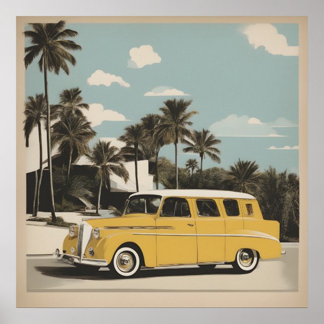 Classic retro vintage car poster (Front)