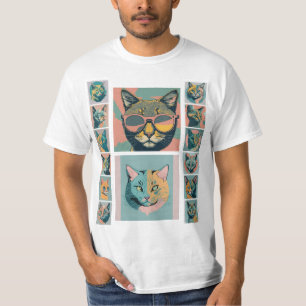 Classic retro vintage cat all in one 2 T-Shirt