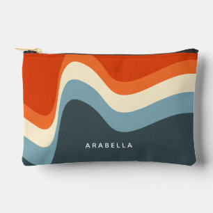 Classic Retro Wavy Lines Accessory Pouch