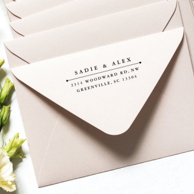 Classic return address rubber stamp (Simple Typography Couples Return Address Rubber Stamp)