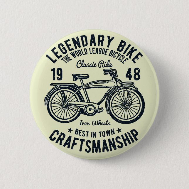 Classic Ride Bicycle Legendary Bike Craftsmanship 6 Cm Round Badge (Front)