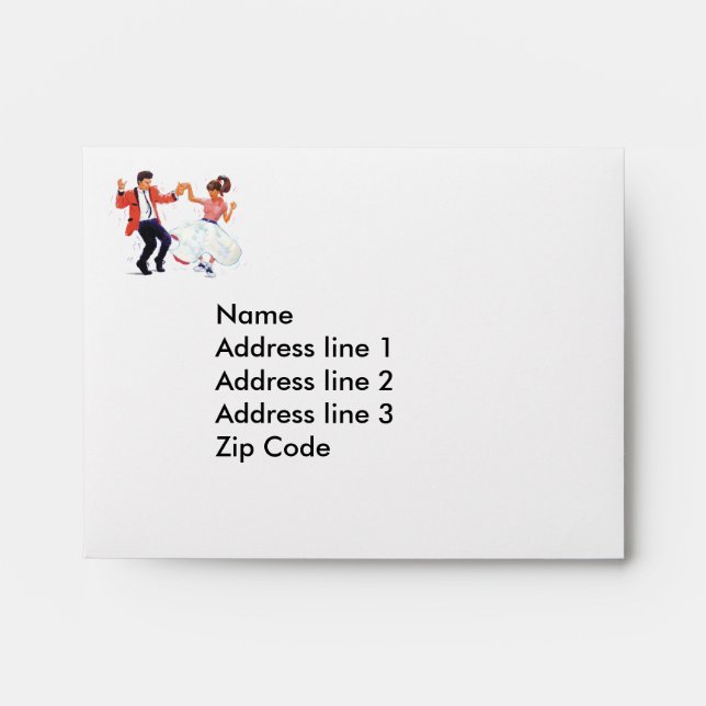 Classic Rock and Roll Dancer Envelopes (Front)
