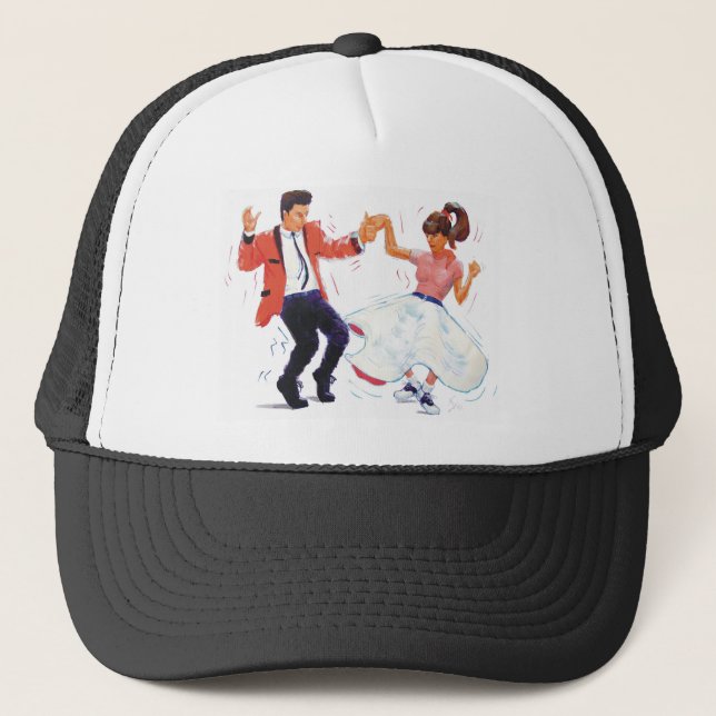 Classic Rock and Roll  Jive Dancing Trucker Hat (Front)