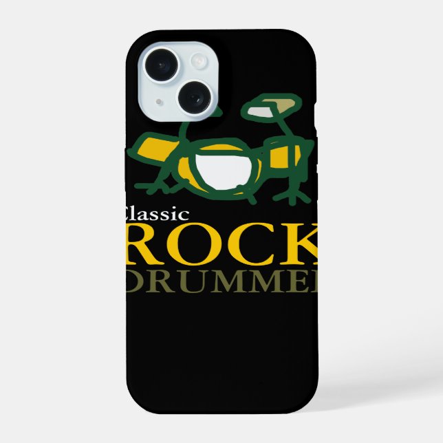classic rock drummers iPhone 15 case (Back)