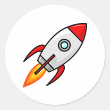 Classic Rocketship Sticker