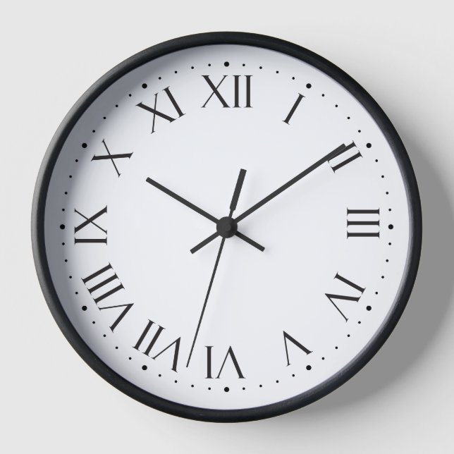 Classic Roman Numeral Wall Clock ⏰ Stylish Black (Front)