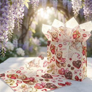 Classic Romance: Vintage Teddy Bear Tissue Paper