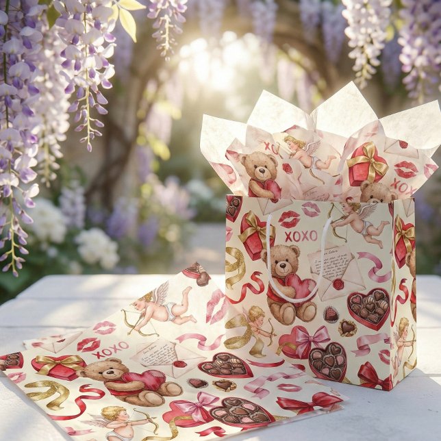Classic Romance: Vintage Teddy Bear Tissue Paper (Creator Uploaded)