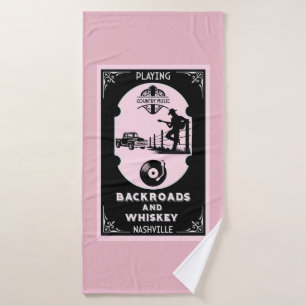 Classic Romantic Country Music Bath Towel
