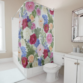 Classic Romantic Floral Tapestry Shower Curtain