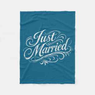 Classic romantic married newlywed couple fleece blanket