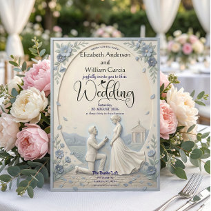 Classic Romantic Proposal Wedding Invitation