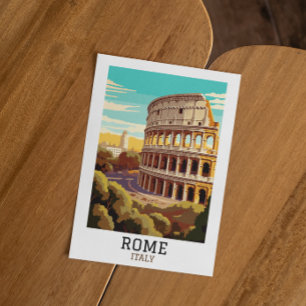 Classic Rome Italy Colosseum Historic Postcard
