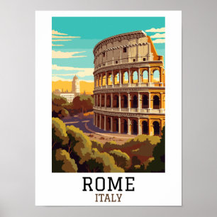 Classic Rome Italy Colosseum Historic Poster