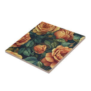 Classic Rose Flower Tiles  For Living Spaces