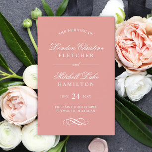 Classic Rose Gold and White Wedding Programs