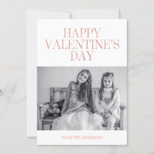 Classic Rose Gold Foil Valentine's Day Photo Card