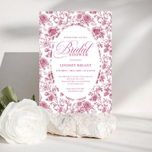 Classic Rose Pattern Floral Toile Bridal Shower   Invitation