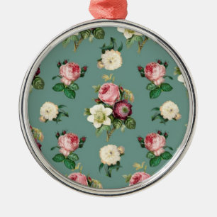 Classic Roses and Jade Metal Ornament