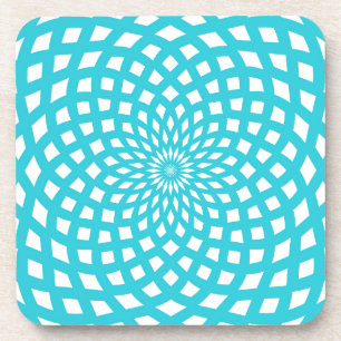Classic Rosette Pattern in Blue and White Coaster