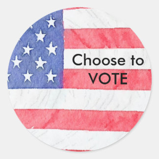 Classic Round American Flag Choose to Vote Sticker