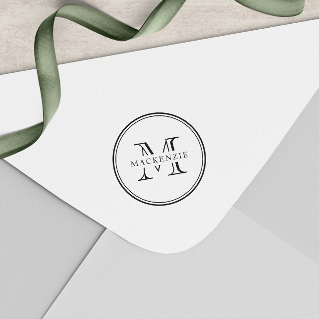 Classic Round Border Monogram Self-inking Stamp (Creator Uploaded)