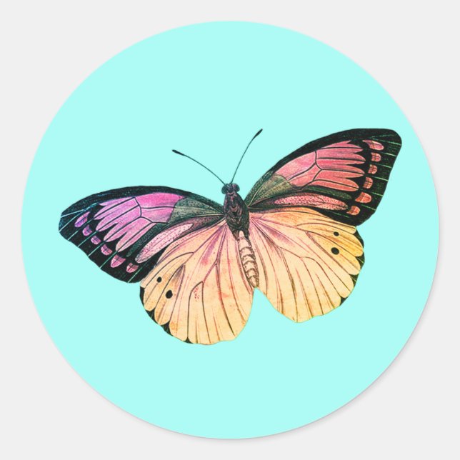 CLASSIC ROUND BUTTERFLY Sticker (Front)