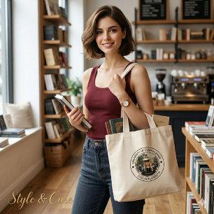 Classic Round Graduate Modern Script Budget Tote Bag