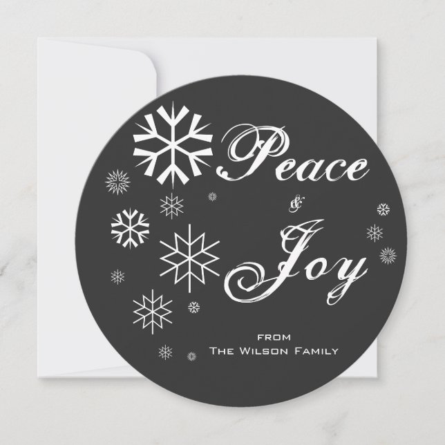 Classic Round Holiday Card (Front)