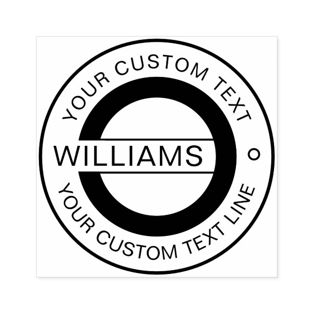 Classic Round Logo Family Name Rubber Stamp (Imprint)