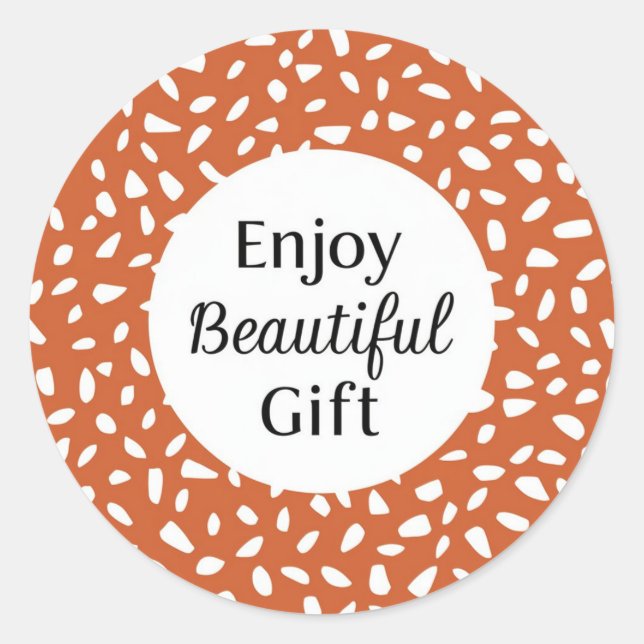 Classic Round Sticke Enjoy Beautiful Gift design Classic Round Sticker (Front)