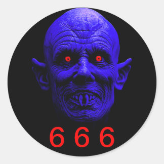 Classic Round Sticker, 6 6 6 Classic Round Sticker