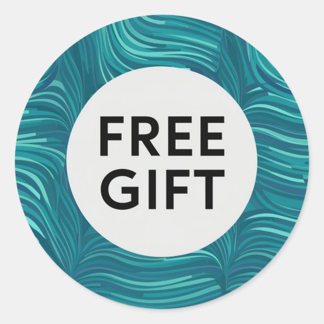 Classic Round Sticker Beautiful Free Gift design (Front)