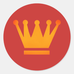 Classic Round Sticker Golden Crown